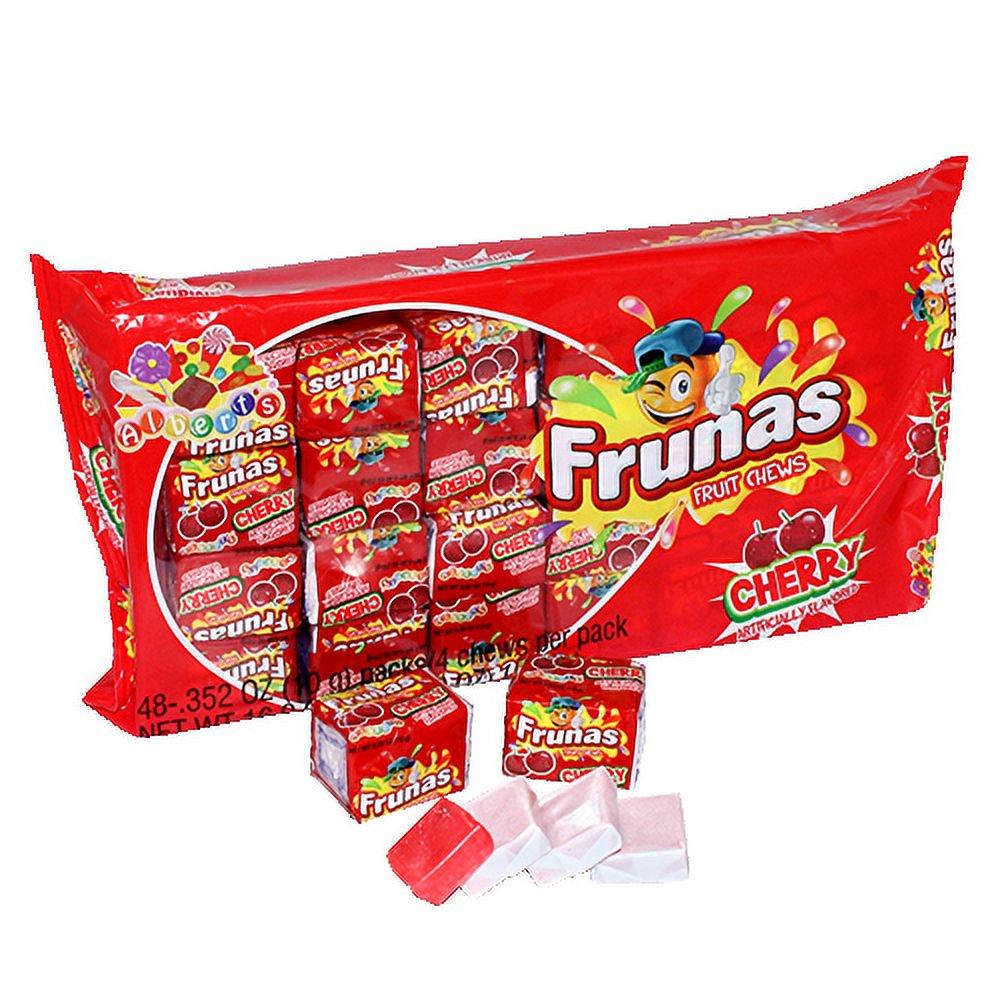 Frunas Cherry Fruit Chews - Pack of 48 Snack Chewy Flavor Cherry