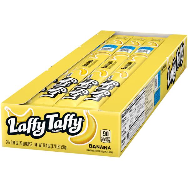 Laffy Taffy Rope - Banana Flavor (Box of 24 Ropes) Candy Snack