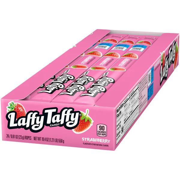 Laffy Taffy Rope - Strawberry Flavor (Box of 24 Ropes) Candy Snack